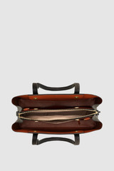 Internal product shot of the Oroton Anika 13" Day Bag in Black and Pebble leather for Women .