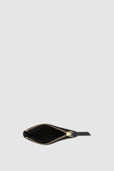 Internal product shot of the Oroton Eve Small Pouch in Black and Pebble leather for Women .