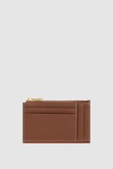 Back product shot of the Oroton Margot 4 Credit Card Mini Zip Pouch in Whiskey and Pebble leather for Women .