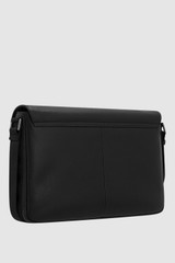 Back product shot of the Oroton Ethan Pebble 15" Satchel in Black and Pebble Leather for Men .