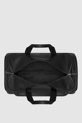 Internal product shot of the Oroton Ethan Pebble Weekender in Black and Pebble Leather for Men .