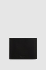 Front product shot of the Oroton Jessie 12 Credit Card Wallet in Black and Veg Tanned Leather for Men .