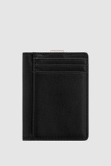 Back product shot of the Oroton Jessie Money Clip Wallet in Black and Vegetable Tanned Leather for Men .