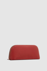 Back product shot of the Oroton Eve Small Beauty Case in Dark Ruby and Pebble Leather for Women .