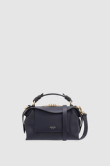 Front product shot of the Oroton Mica Mini Bowler in North Sea and Premium pebble leather for Women .