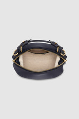 Internal product shot of the Oroton Mica Mini Bowler in North Sea and Premium pebble leather for Women .