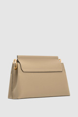 Back product shot of the Oroton Elm Small Satchel in Mushroom and Smooth Pebble Leather for Women .