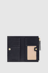 Internal product shot of the Oroton Eve 12 Credit Card Zip Wallet in Dark Navy and Pebble leather for Women .