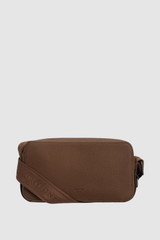 Front product shot of the Oroton Jude Camera Crossbody in Hickory and Pebble leather for Men .