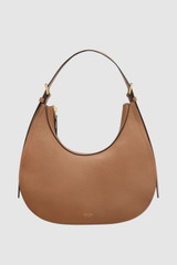 Front product shot of the Oroton Dylan Hobo in Tan and Premium pebble leather for Women .