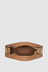 Internal product shot of the Oroton Dylan Hobo in Tan and Premium pebble leather for Women .