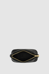 Internal product shot of the Oroton Eve Mini Beauty Case in Black and Premium pebble leather for Women .