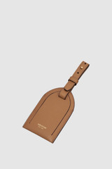 Front product shot of the Oroton Eve Luggage Tag in Tan and Premium pebble leather for Women .