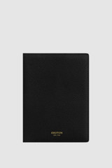 Front product shot of the Oroton Eve Passport Cover in Black and Pebble leather for Women .