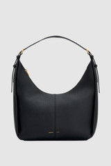Front product shot of the Oroton Dorit Hobo Bag in Black and Premium pebble leather for Women .