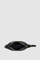 Internal product shot of the Oroton Dorit Hobo Bag in Black and Premium pebble leather for Women .