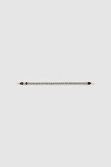 Front product shot of the Oroton Logo Narrow Webbing Strap in Black/Natural and Smooth leather for Women .