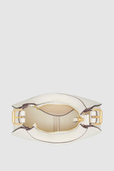 Internal product shot of the Oroton Dylan Mini Hobo in Cream and Premium pebble leather for Women .