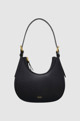 Front product shot of the Oroton Dylan Mini Hobo in Black and Premium pebble leather for Women .