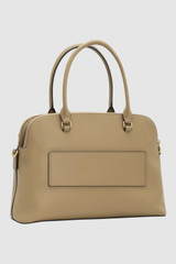 Back product shot of the Oroton Iris Double Zip 14" Tote Bag in Mushroom and Premium pebble leather for Women .