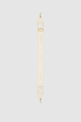 Front product shot of the Oroton Heather Long Light Gold Webbing Strap in CREAM/MILK and 100% polyester material for Women .