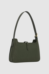 Back product shot of the Oroton Dylan Baguette in CACTUS and Premium embossed leather for Women .
