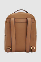 Back product shot of the Oroton Dylan Small Backpack in Tan and Pebble leather for Women .