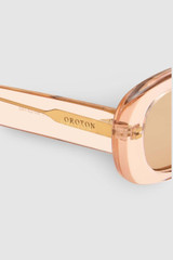 Front product shot of the Oroton Rumi Sunglasses in Rose and Acetate material for Women .