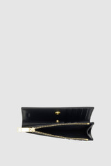 Internal product shot of the Oroton Iris 12 Credit Card Zip Wallet in Black and Premium pebble leather for Women .