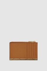 Back product shot of the Oroton Harvey Signature 12 Credit Card Zip Wallet in Stone/Tan and Nylon canvas base cloth material with PVC coating (70% PVC, 30% polyester) for Women .