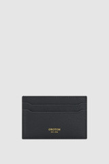 Front product shot of the Oroton Iris Credit Card Sleeve in Black and Premium pebble leather for Women .