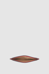 Internal product shot of the Oroton Iris Credit Card Sleeve in Dark Ruby and Premium pebble leather for Women .