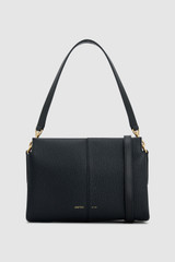 Front product shot of the Oroton Dorit Small Day Bag in Black and Premium pebble leather  for Women .