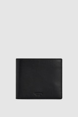 Front product shot of the Oroton Jessie 6 Credit Card Bifold Wallet in BLACK and Premium veg tanned leather for Men .