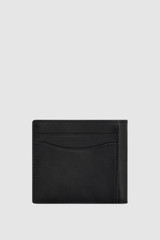 Back product shot of the Oroton Jessie 6 Credit Card Bifold Wallet in BLACK and Premium veg tanned leather for Men .