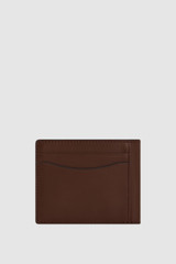 Back product shot of the Oroton Jessie 6 Credit Card Bifold Wallet in CHOCOLATE and Premium veg tanned leather for Men .