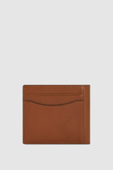 Back product shot of the Oroton Jessie 6 Credit Card Bifold Wallet in COGNAC and Premium veg tanned leather for Men .