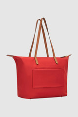 Back product shot of the Oroton Lilly Nylon Light Weight Tote Bag in DARK RUBY and Nylon fabric for Women .