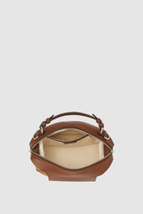 Internal product shot of the Oroton Mica Mini Suede Bowler in Teak and Premium suede leather for Women .
