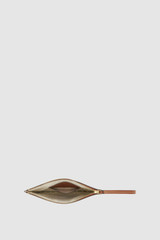 Internal product shot of the Oroton Polly Perforated Medium Pouch in Cognac and Premium smooth leather for Women .