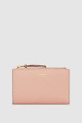 Front product shot of the Oroton Eve 12 Credit Card Zip Wallet in BLOSSOM and Premium pebble leather for Women .