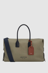 Front product shot of the Oroton Voyager Canvas Weekender in GRY GSE/NGT SKY and Canvas material for Men .