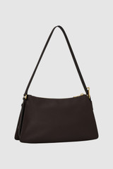 Back product shot of the Oroton Cali Shoulder Bag in DARK CHOCOLATE and Premium smooth leather for Women .
