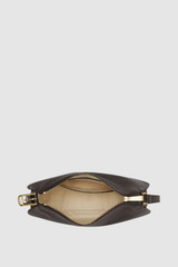 Internal product shot of the Oroton Cali Shoulder Bag in DARK CHOCOLATE and Premium smooth leather for Women .