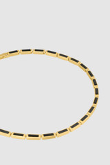Detail product shot of the Oroton Eden Necklace in Black/Worn Gold and Premium brass material for Women .