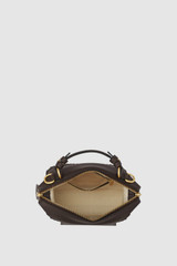 Internal product shot of the Oroton MICA WORKMANSHIP BOWLER in Dark Chocolate and Premium smooth leather with a refined finish for Women .
