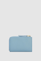 Back product shot of the Oroton Eve Pouch With Key Ring in Sky Blue and Premium pebble leather for Women .
