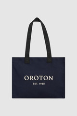 Front product shot of the Oroton Everyday Tote in North Sea and Crafted from 99.9% recycled polyester material for Women .