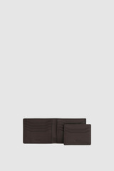 Internal product shot of the Oroton Ethan Signature 8 Credit Card Wallet with Removable Credit Card Sleeve in Chestnut Signature and PVC-coated canvas material for Men .