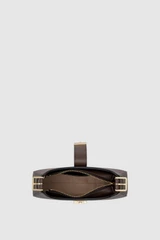 Internal product shot of the Oroton Yvonne Baguette in Coffee Bean and Premium pebble leather for Women .